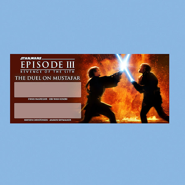 ANAKIN VS OBI-WAN - HAYDEN/MCGREGOR -3X7 PLAQUES - BRUSHED METAL