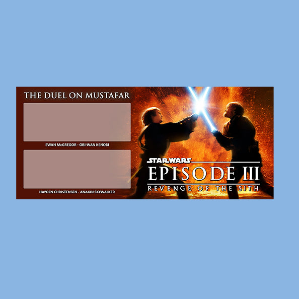 ANAKIN VS OBI-WAN - HAYDEN/MCGREGOR -3X7 PLAQUES - BRUSHED METAL