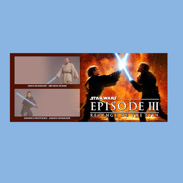 ANAKIN VS OBI-WAN - HAYDEN/MCGREGOR -3X7 PLAQUES - BRUSHED METAL