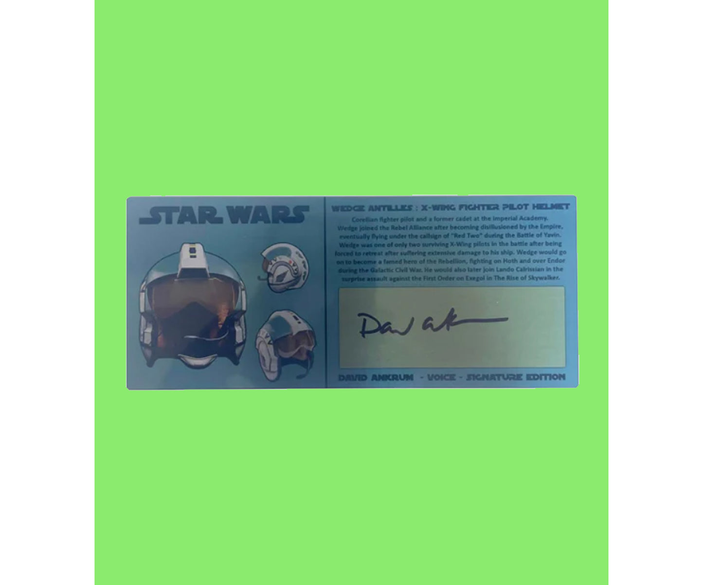DAVID ANKRUM - WEDGE ANTILLES - X-WING HELMET 3X7