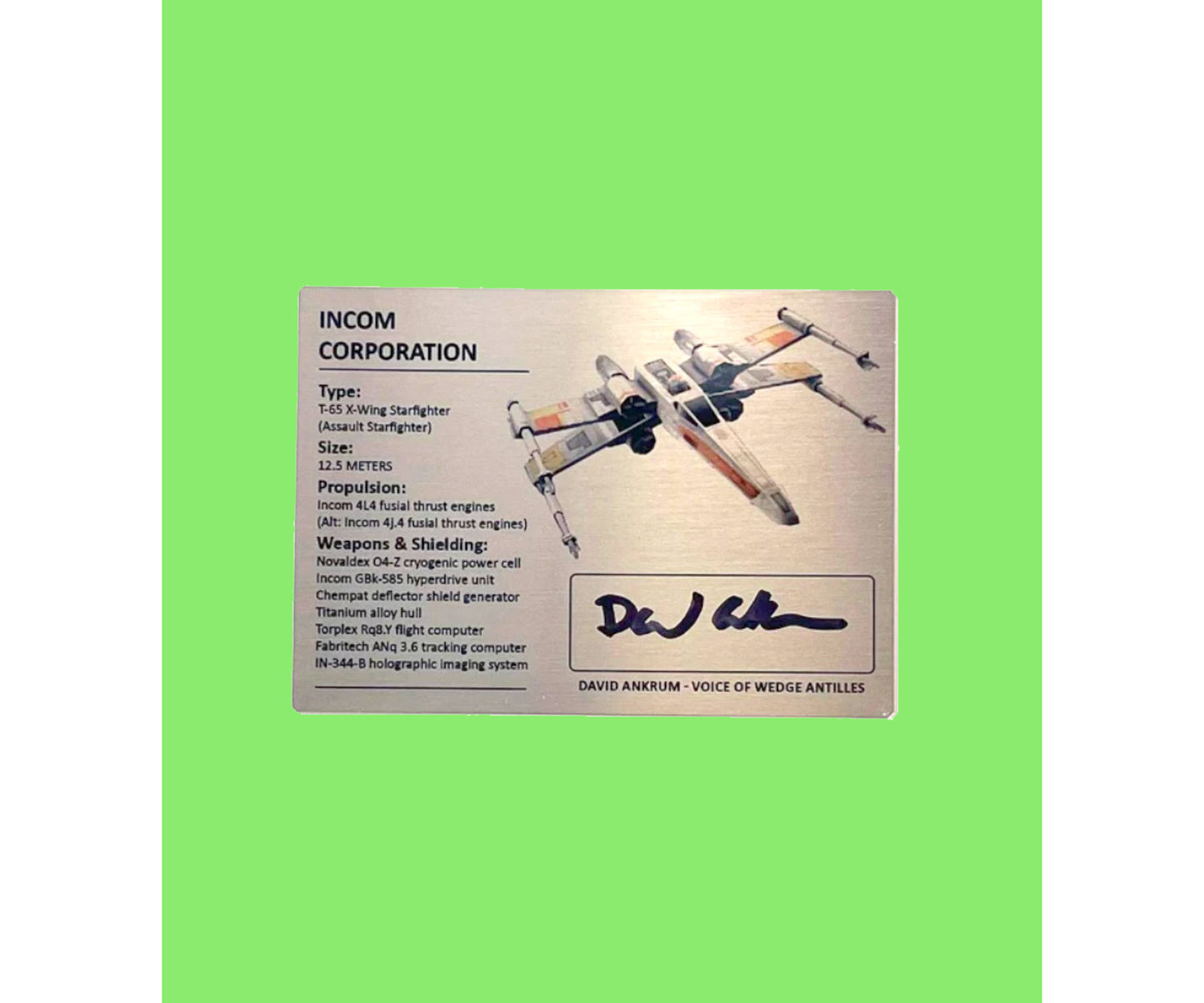 DAVID ANKRUM - WEDGE ANTILLES - X-WING SPECS