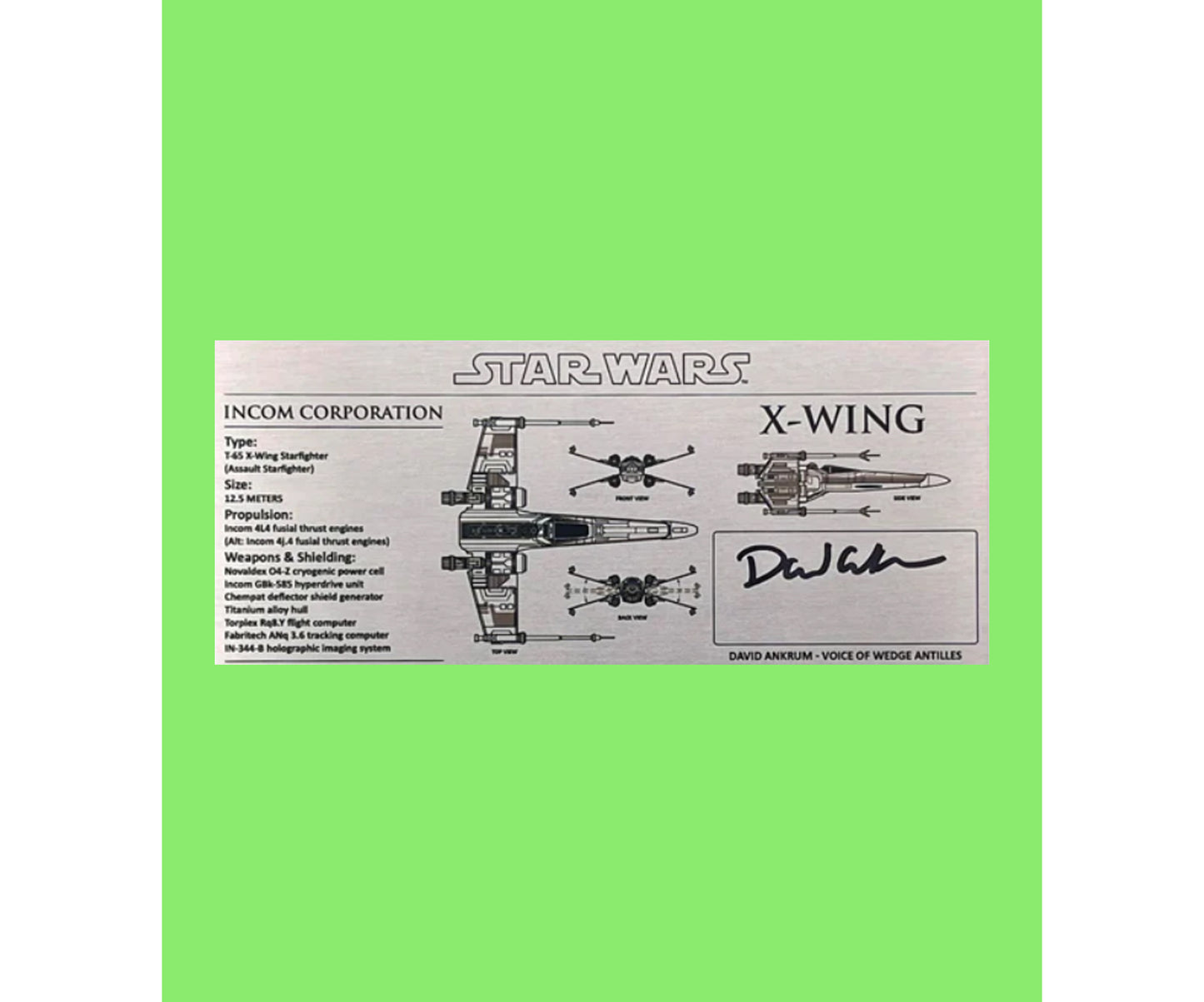 DAVID ANKRUM - WEDGE ANTILLES - X-WING SPECS 3X7