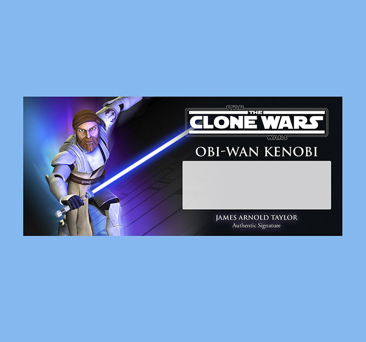 JAMES ARNOLD TAYLER - OBI-WAN KENOBI - CLONE WARS - PLAQUE - BRUSHED METAL