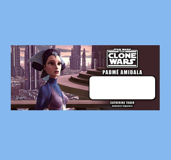 CATHERINE TABER - PADME AMIDALA - CLONE WARS - PLAQUE - BRUSHED METAL