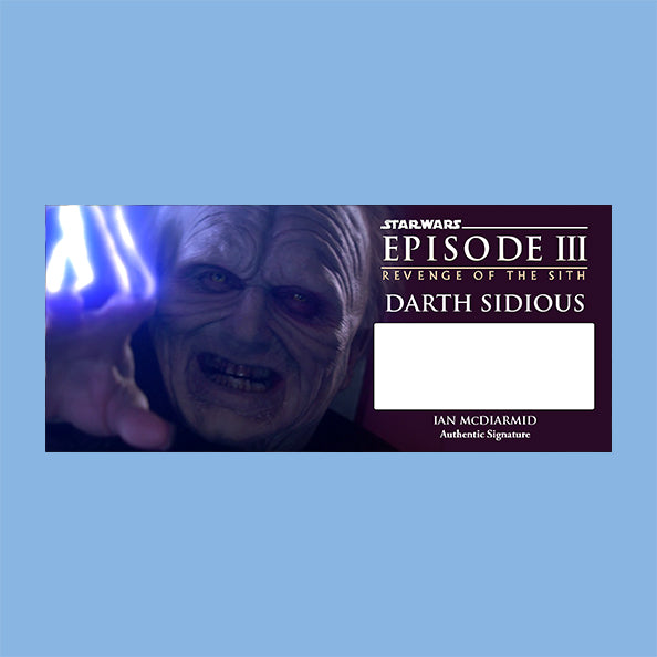 IAN McDIARMID - EMPEROR PALPATINE - PLAQUES - BRUSHED METAL