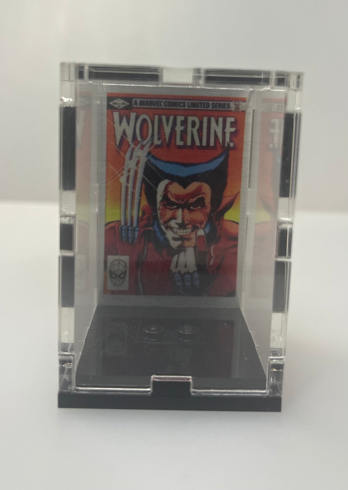 Minifigure Acrylic Display Case - With Backdrop Image