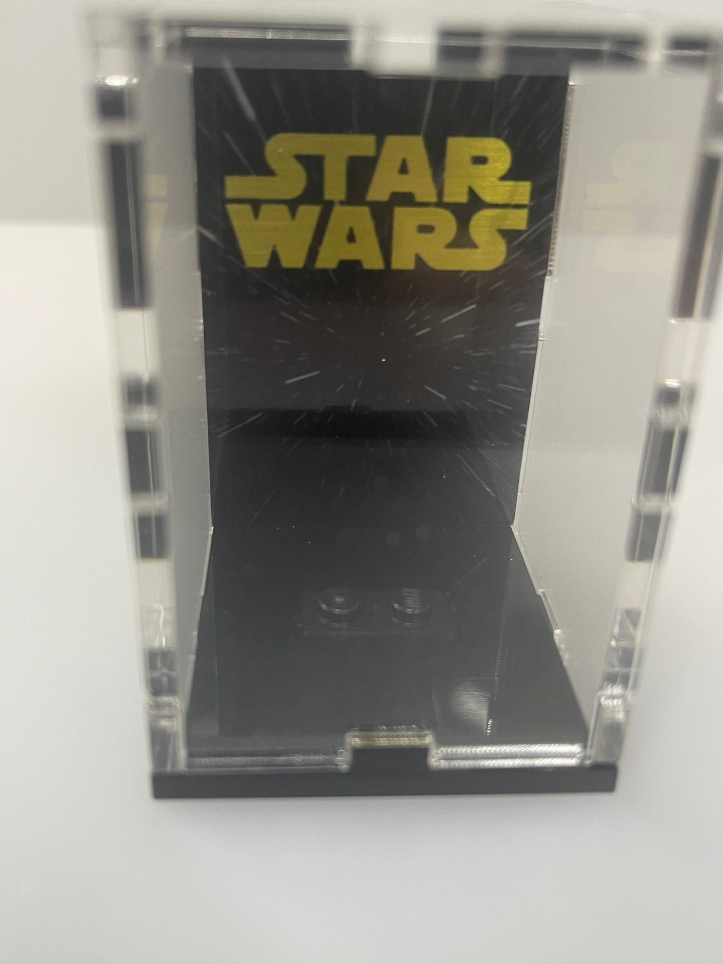 Minifigure Acrylic Display Case - With Backdrop Image