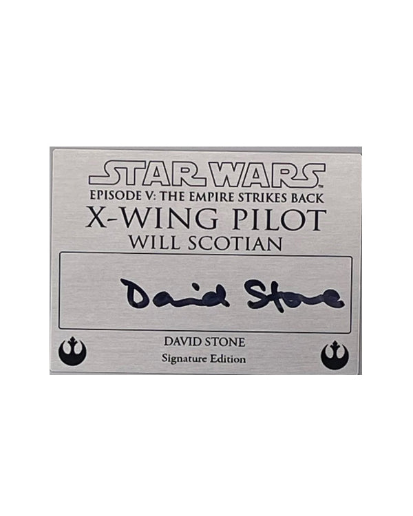 DAVID STONE - XWING PILOT - THE EMPIRE STRIKES BACK - 2.5x3.5 PLAQUE