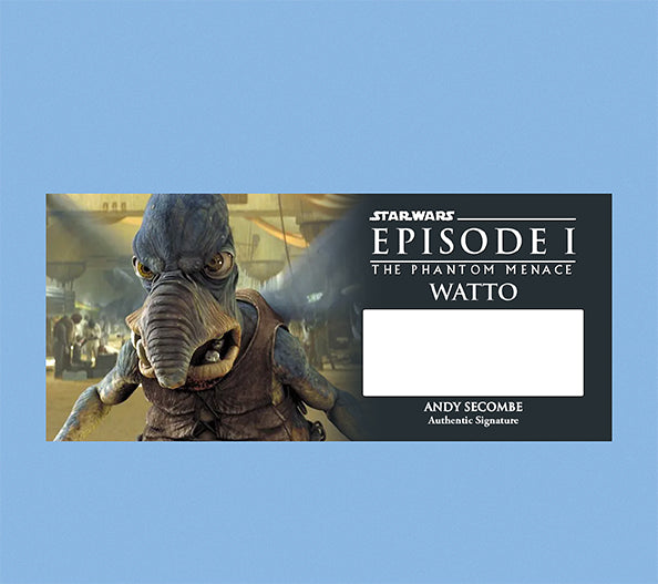 ANDY SECOMBE - WATTO - THE PHANTOM MENACE - PLAQUE - BRUSHED METAL