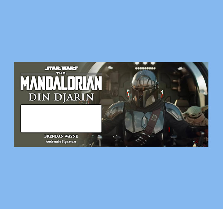 BRENDAN WAYNE - DIN DJARIN - THE MANDALORIAN - PLAQUE - BRUSHED METAL