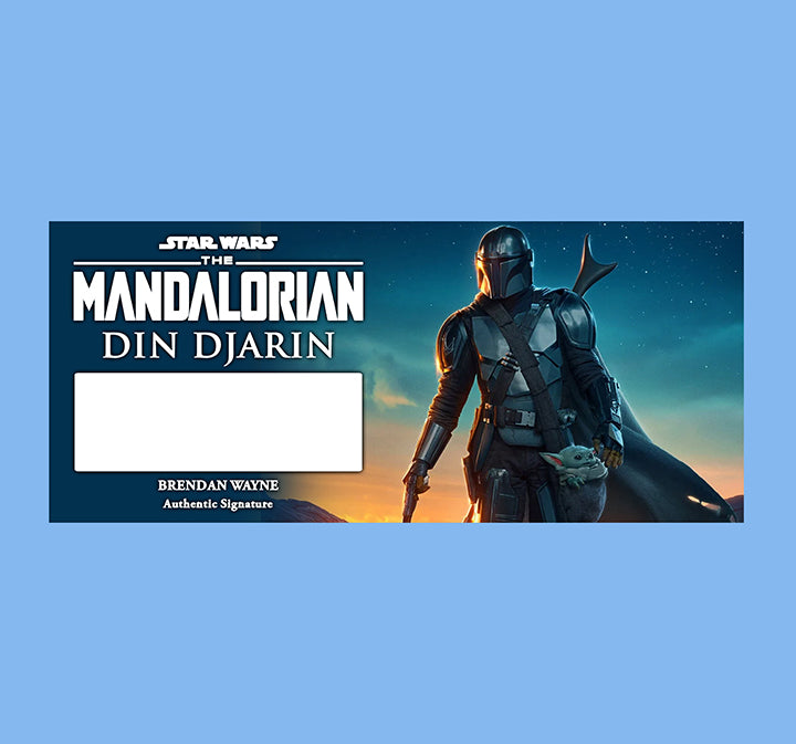 BRENDAN WAYNE - DIN DJARIN - THE MANDALORIAN - PLAQUE - BRUSHED METAL