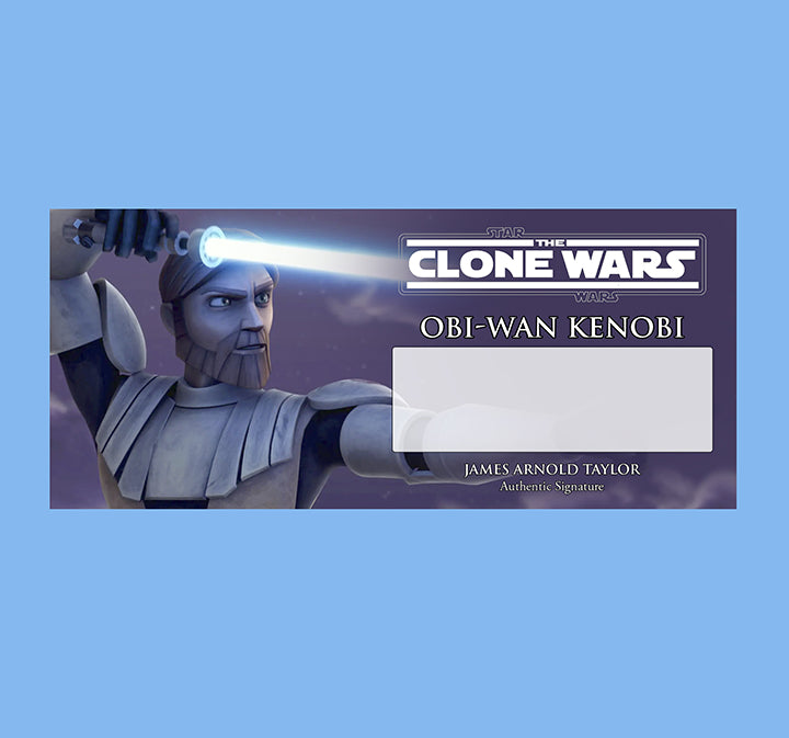 JAMES ARNOLD TAYLER - OBI-WAN KENOBI - CLONE WARS - PLAQUE - BRUSHED METAL