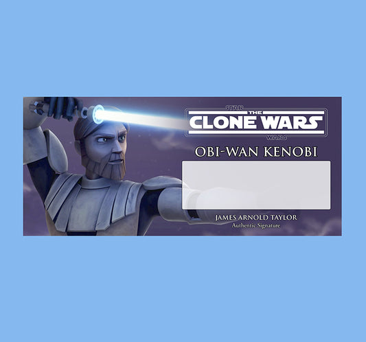 JAMES ARNOLD TAYLER - OBI-WAN KENOBI - CLONE WARS - PLAQUE - BRUSHED METAL