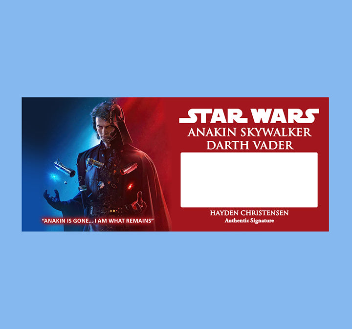 HAYDEN CHRISTENSEN - ANAKIN SKYWALKER - PLAQUES - BRUSHED METAL