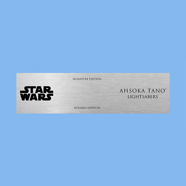 AHSOKA TANO EFX SIZE PLAQUE - BRUSHED METAL - 1.75 x 6.75