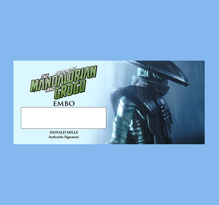 DONALD MILLS - EMBO - THE MANDALORIAN - PLAQUE - BRUSHED METAL