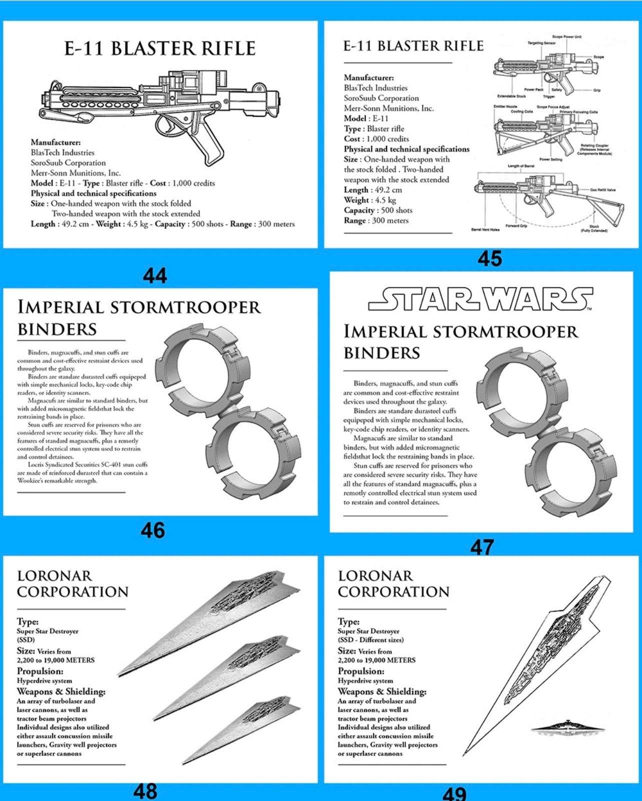 STAR WARS SPECIFICATION PLAQUES - BRUSHED METAL