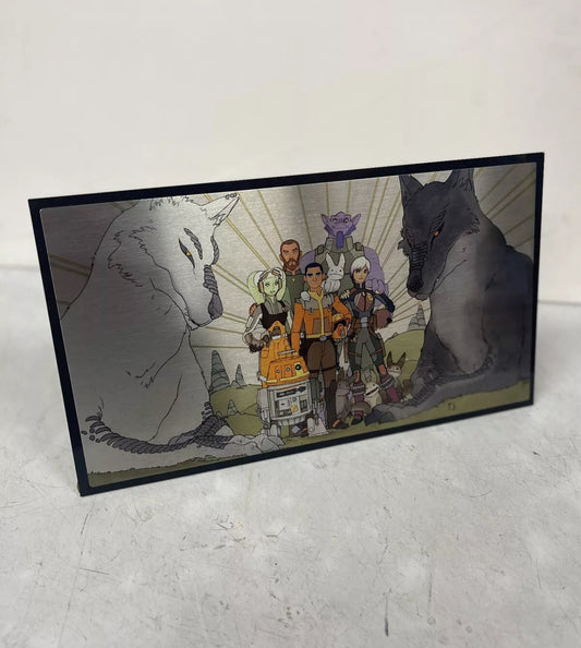 STAR WARS REBELS MURAL IMAGE METAL PLAQUE 10x5.5 INCHES WITH STAND