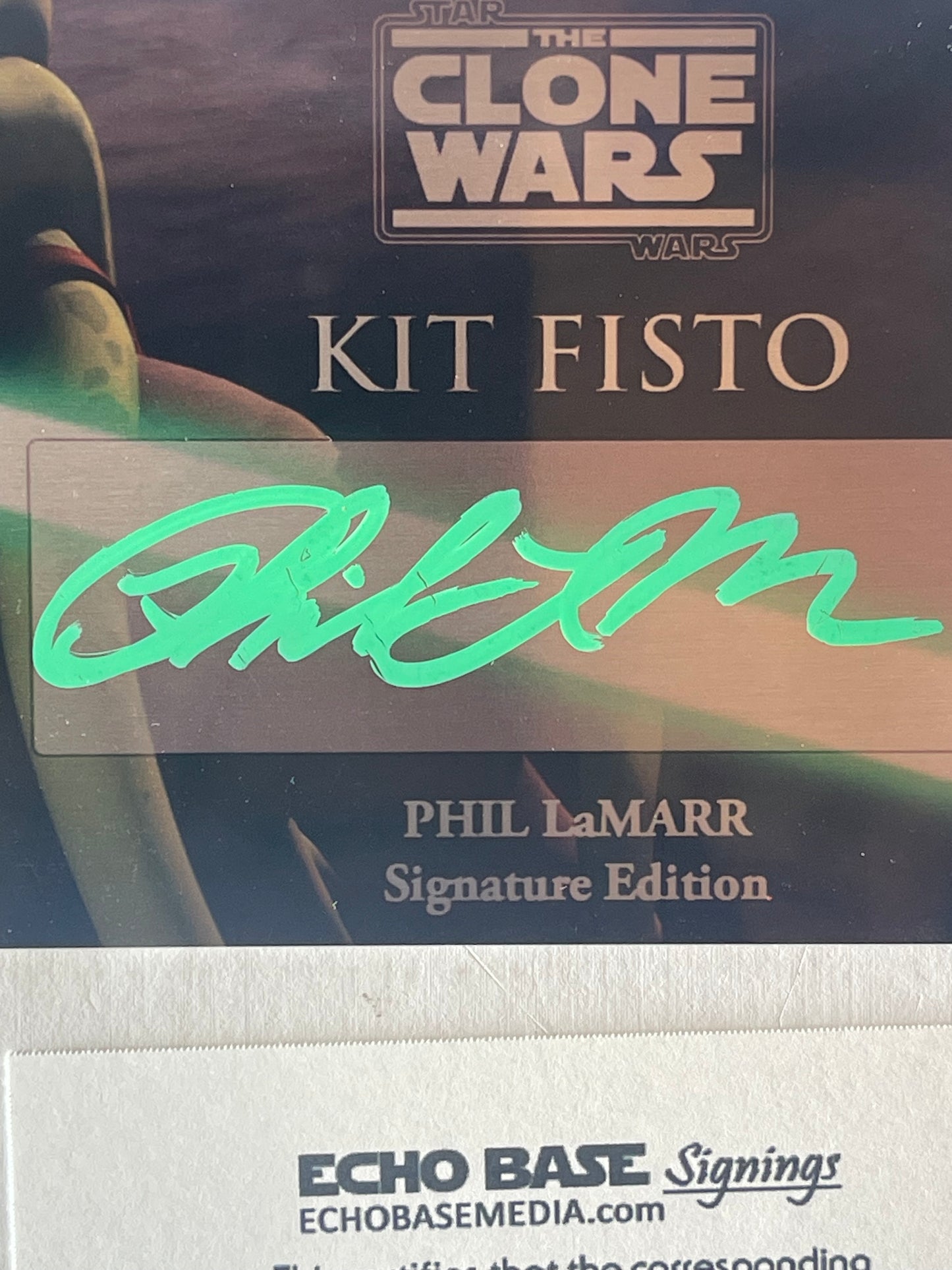 PHIL LAMARR - KIT FISTO - THE CLONE WARS TV SHOW - 3X7 PLAQUE