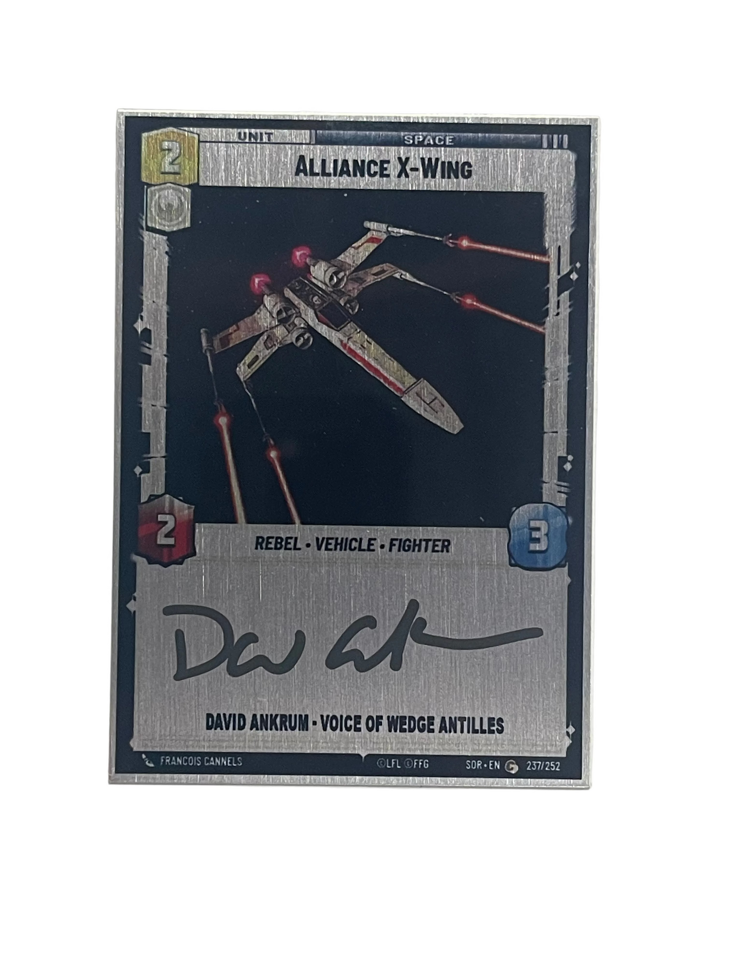 DAVID ANKRUM - WEDGE ANTILLES - X-WING V3 - 2.5x3.5 PLAQUE