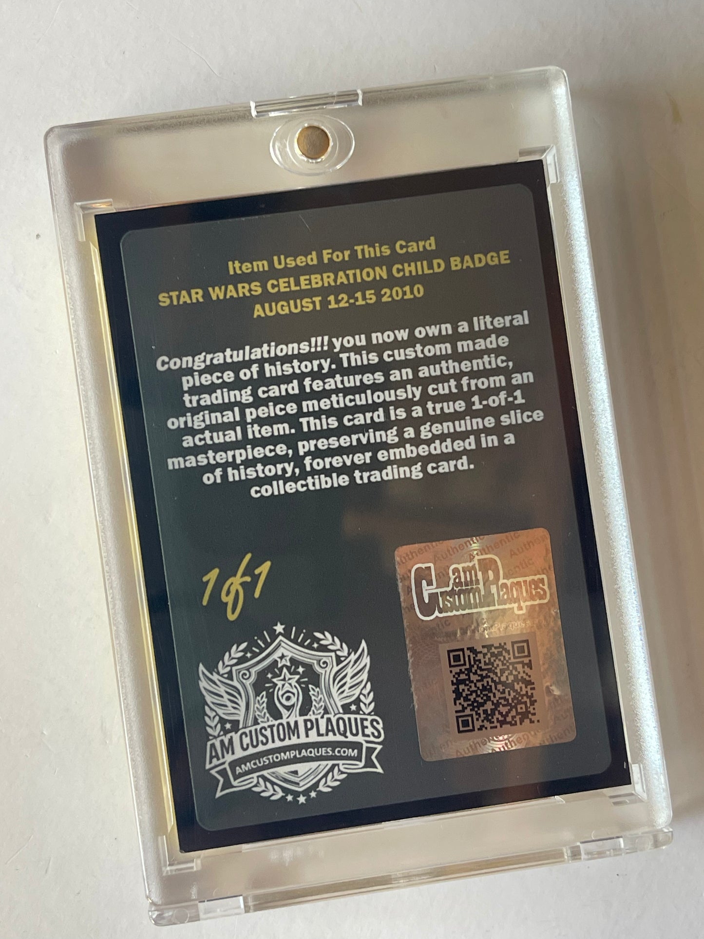 1/1 TRADING CARDS - CELEBRATION BADGE 2010