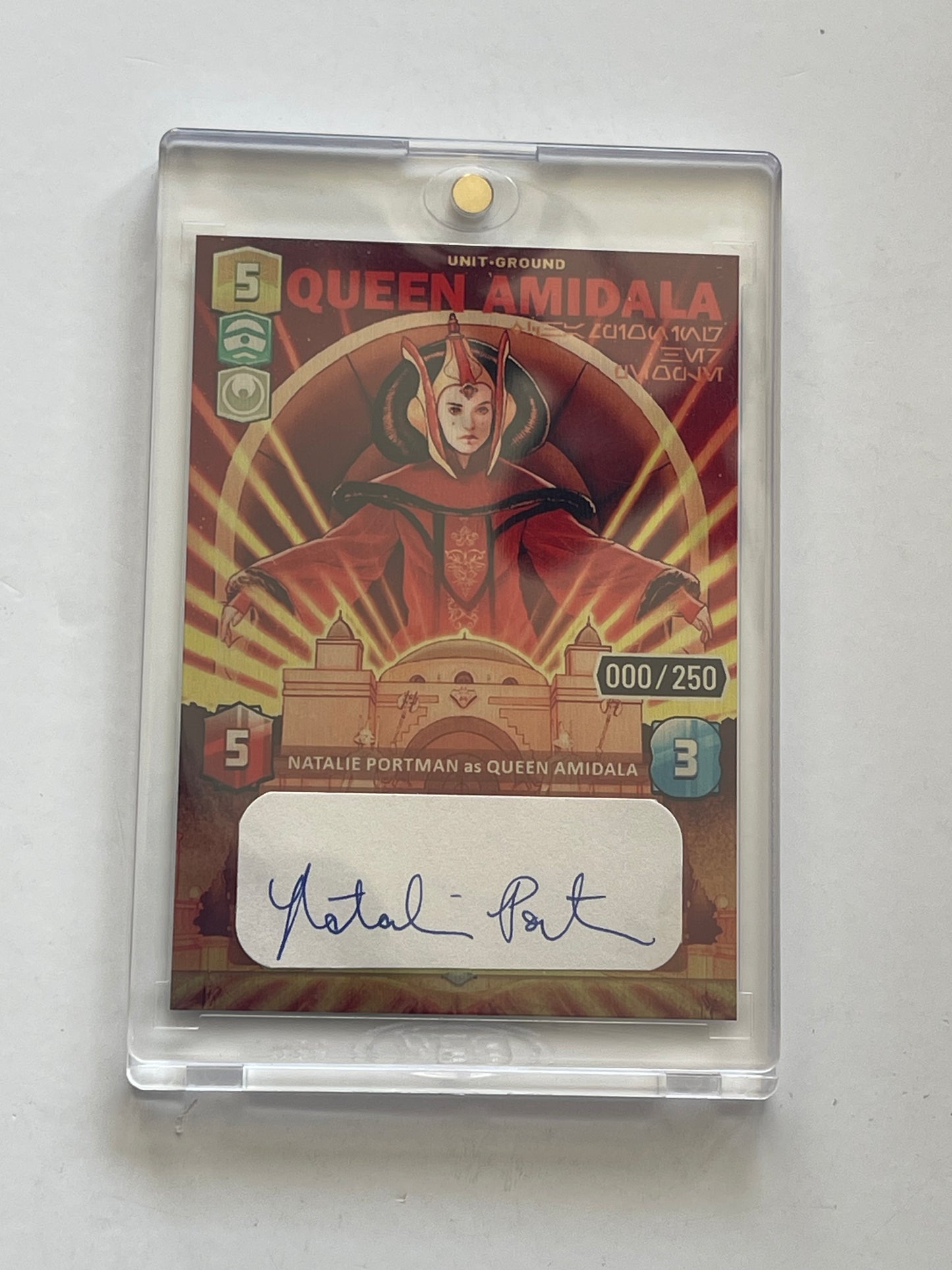 METAL TRADING CARD SIGNATURE CUT - QUEEN AMIDALA