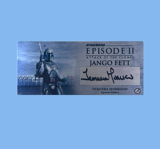 TEMUERA MORRISON - JANGO FETT - EP2 ATTACK OF THE CLONES - 3X7 PLAQUE