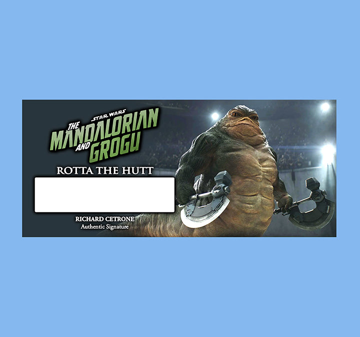 RICHARD CETRONE - ROTTA THE HUTT - THE MANDALORIAN - PLAQUE - BRUSHED METAL