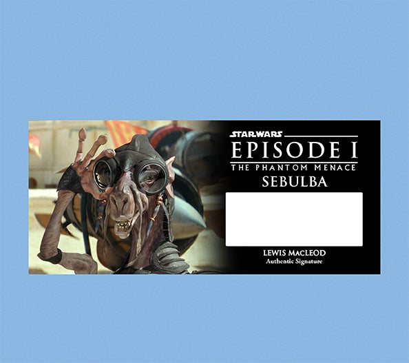 Lewis MacLEOD - SEBULBA - THE PHANTOM MENACE - PLAQUE - BRUSHED METAL