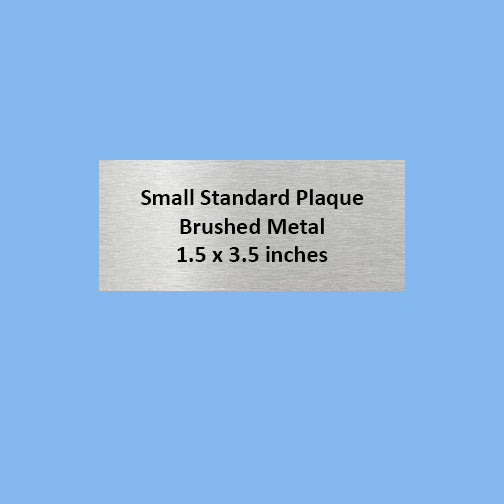 Small BRUSHED METAL STANDARD PLAQUE 1.5x3.5 Inches