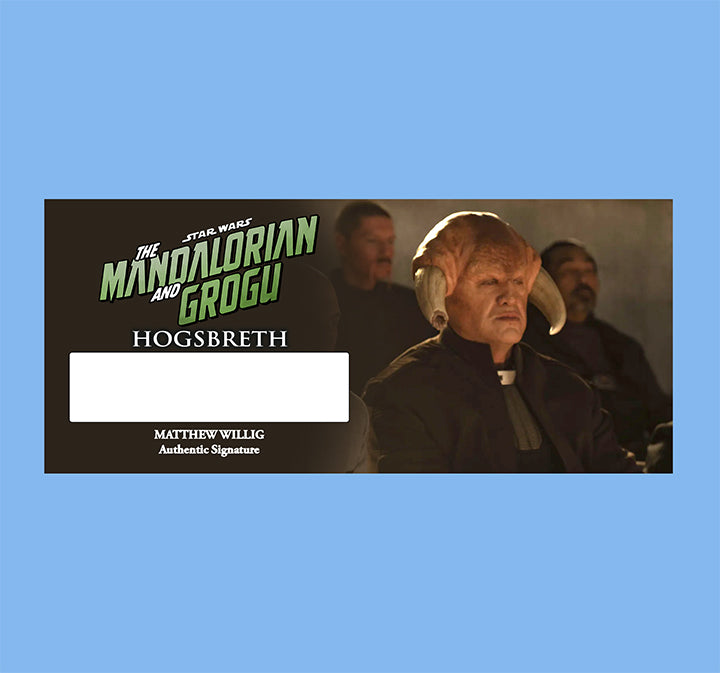 MATTHEW WILLIG - HOGSBRETH - THE MANDALORIAN - PLAQUE - BRUSHED METAL