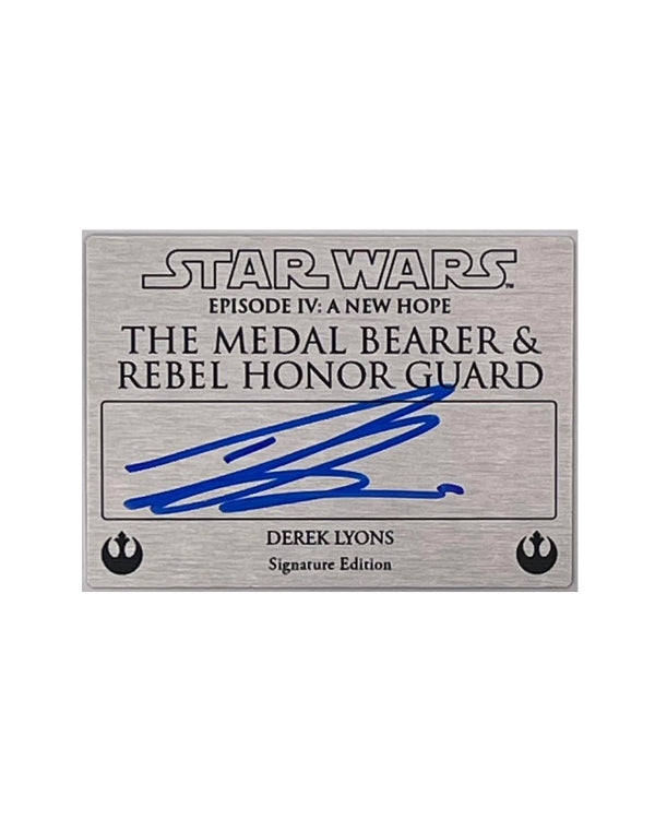 DEREK LYONS - MEDAL OF YAVIN / HONOR GUARD - A NEW HOPE - 2.5x3.5 PLAQUE