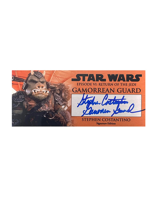 STEPHEN COSTANTINO - GAMORREAN GUARD - RETURN OF THE JEDI- 3X7 PLAQUE