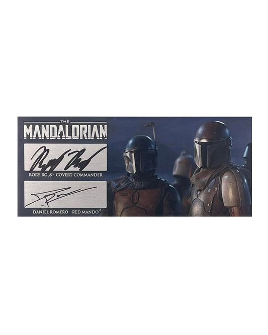 RORY ROSS & DANIEL ROMERO - COVERT & RED MANDO - THE MANDALORIAN TV SHOW - 3X7 PLAQUE