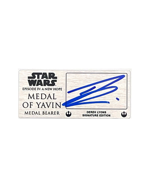 DEREK LYONS - MEDAL OF YAVIN - A NEW HOPE - 1.5x3.5 PLAQUE