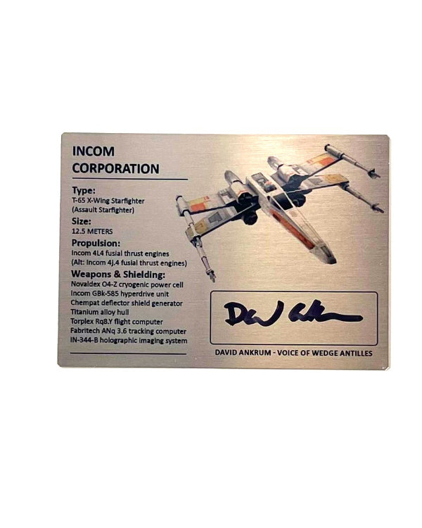 DAVID ANKRUM - WEDGE ANTILLES - X-WING SPECS - 2.5x3.5 PLAQUE