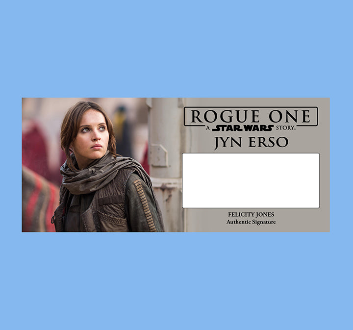 FELICITY JONES - JYN ERSO - ROGUE ONE - PLAQUE - BRUSHED METAL