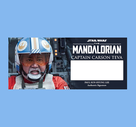 PAUL SUN-HYUNG LEE - CARSON TEVA - THE MANDALORIAN - PLAQUE - BRUSHED METAL