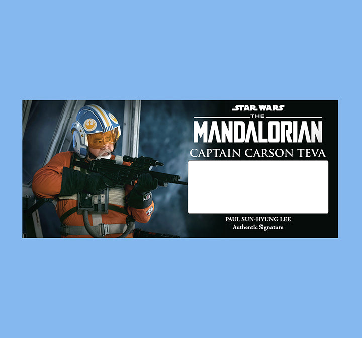 PAUL SUN-HYUNG LEE - CARSON TEVA - THE MANDALORIAN - PLAQUE - BRUSHED METAL