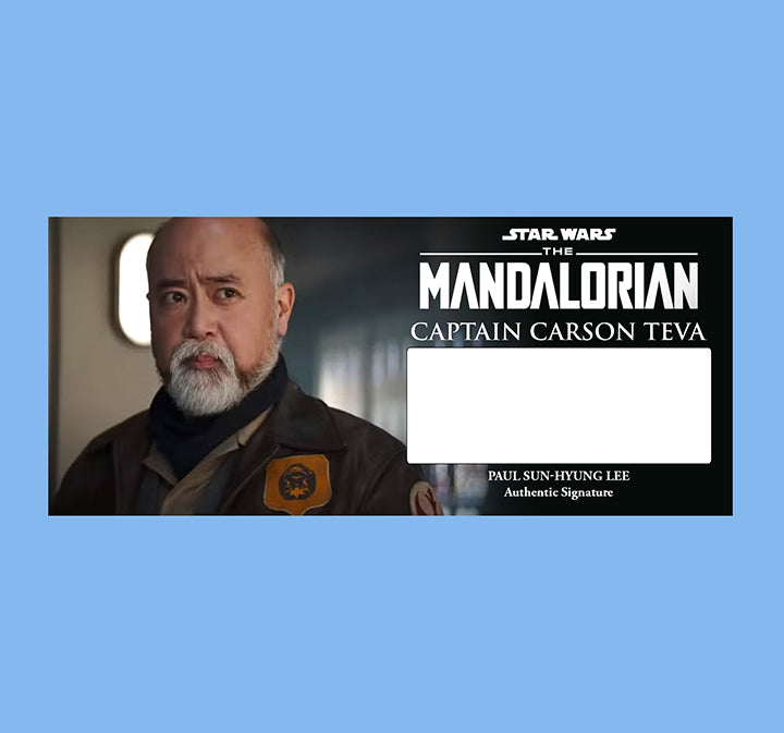 PAUL SUN-HYUNG LEE - CARSON TEVA - THE MANDALORIAN - PLAQUE - BRUSHED METAL